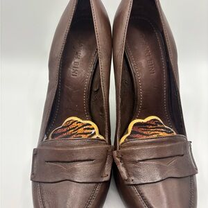 Giani Bernini Chocolate Brown Leather Heels 8M preowned